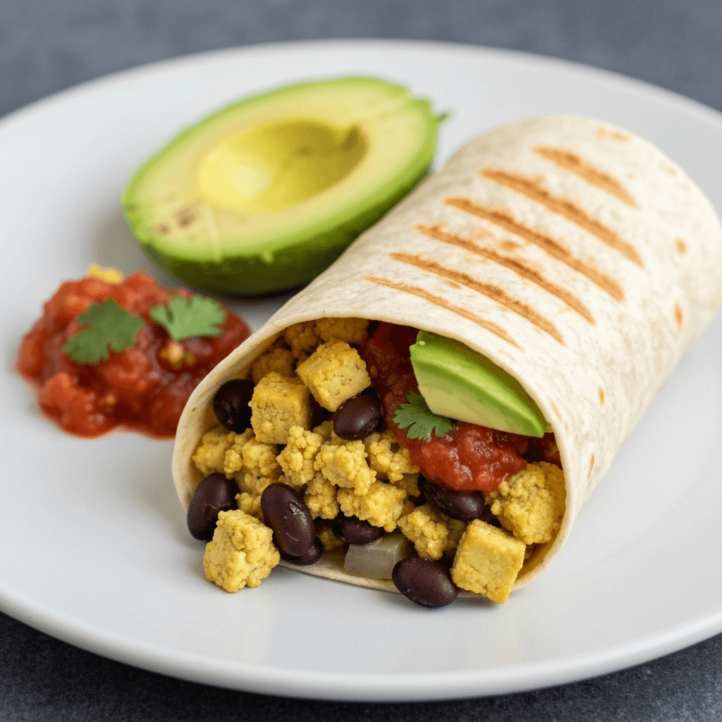 Vegan Tofu Scramble Breakfast Burrito
