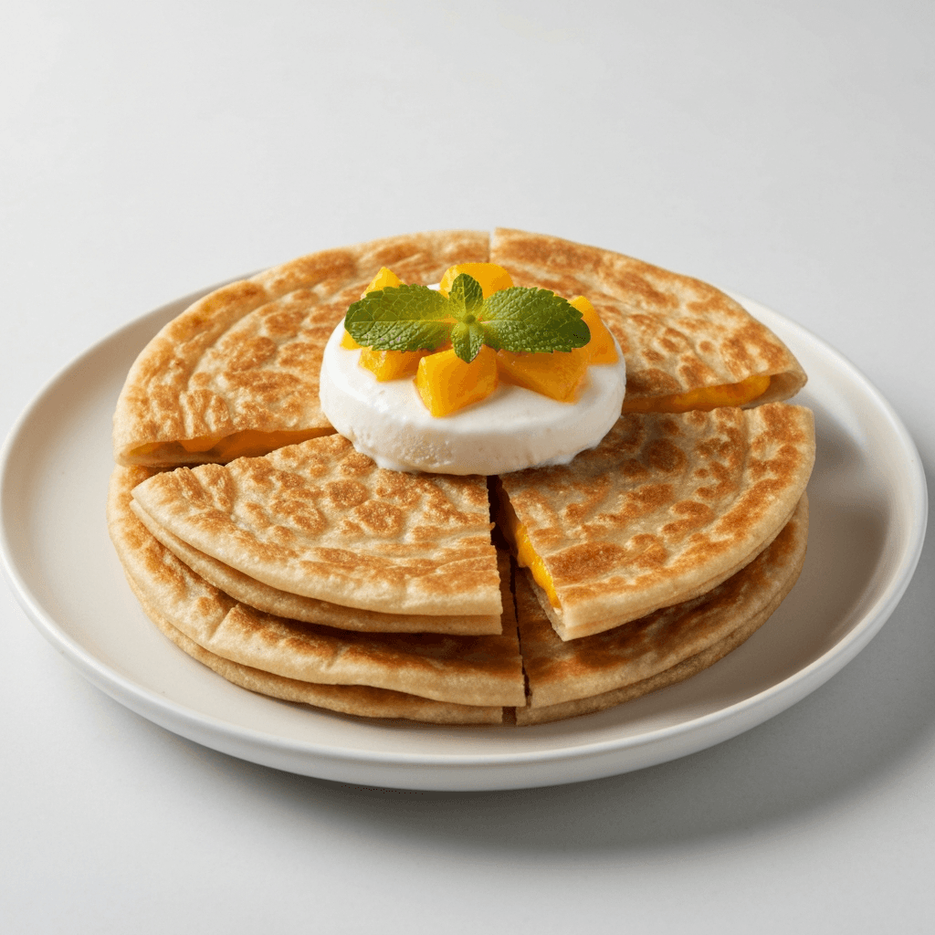 Roti Prata Ice Cream Cake with Mango & Coconut