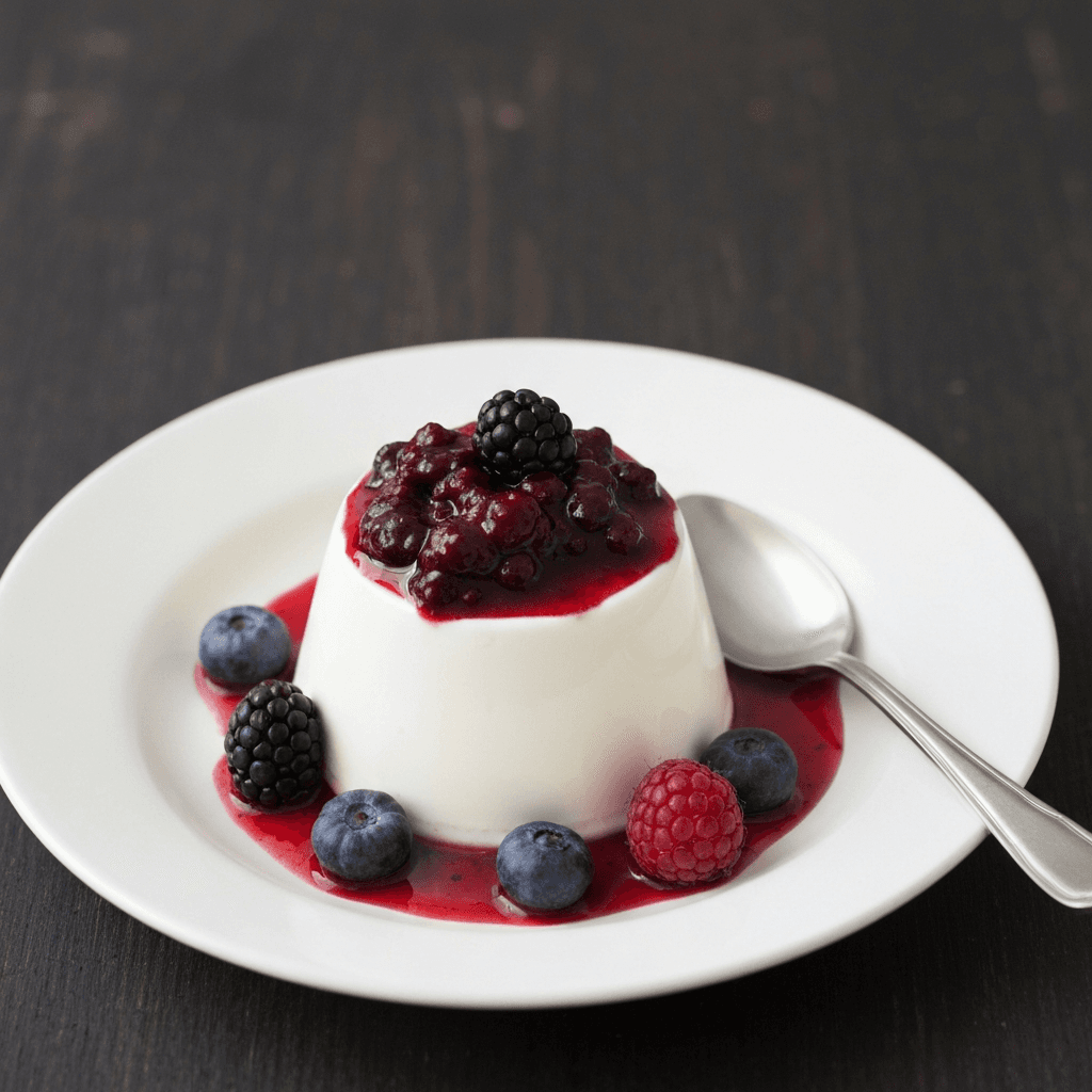 Greek Yogurt Panna Cotta with Berry Compote