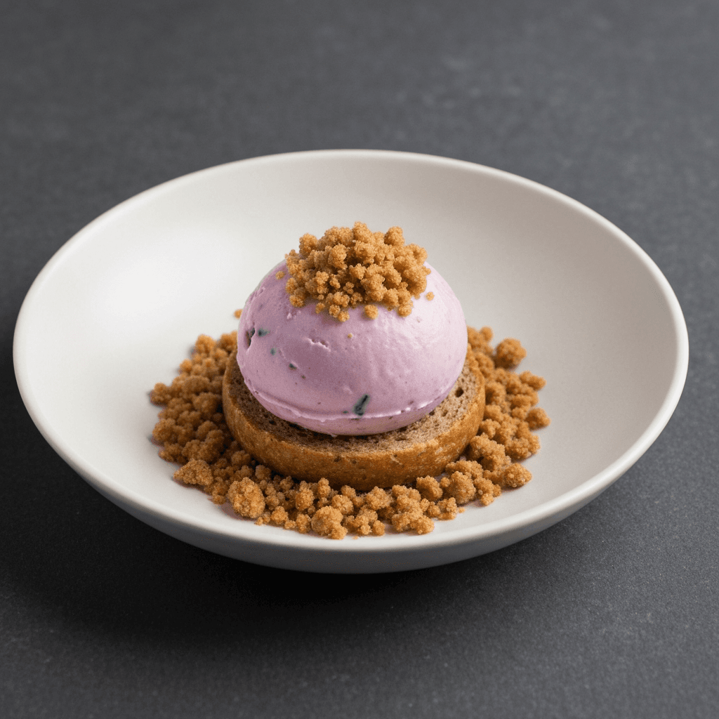 Borscht Ice Cream with Rye Crumble