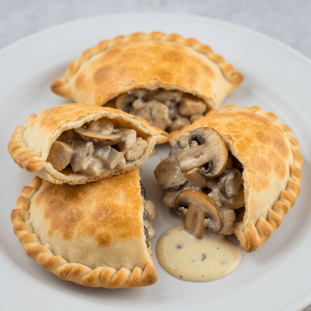 Chicken & Mushroom Empanadas with White Wine Sauce