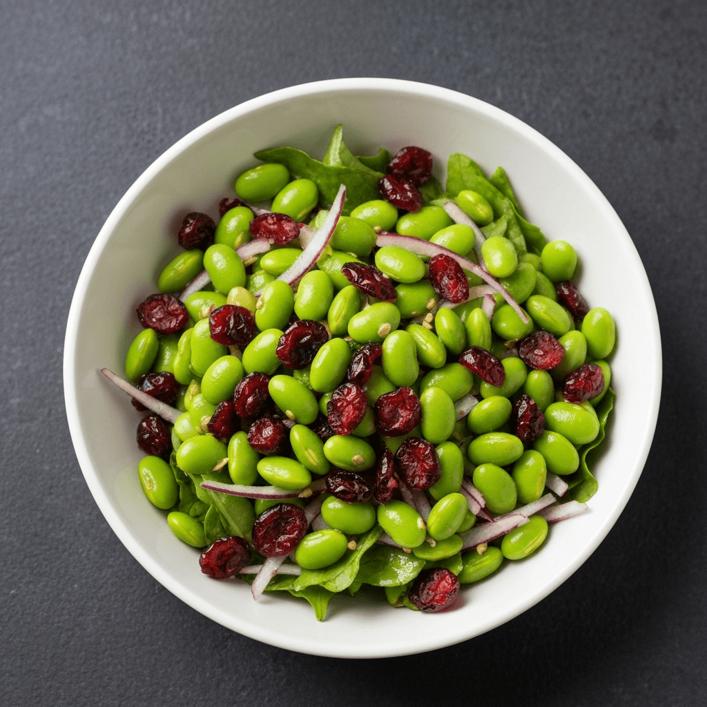 Edamame and Cranberry Salad with Ginger Dressing