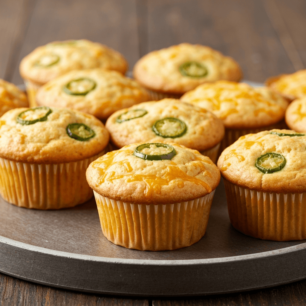 Cheesy Jalapeño Cornbread Muffins