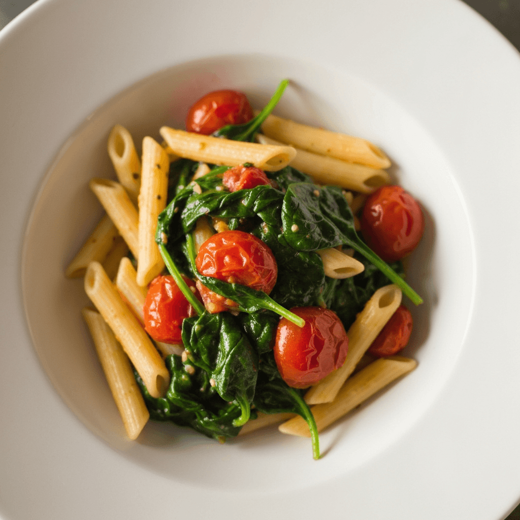 Spinach and Tomato Baked Feta Pasta