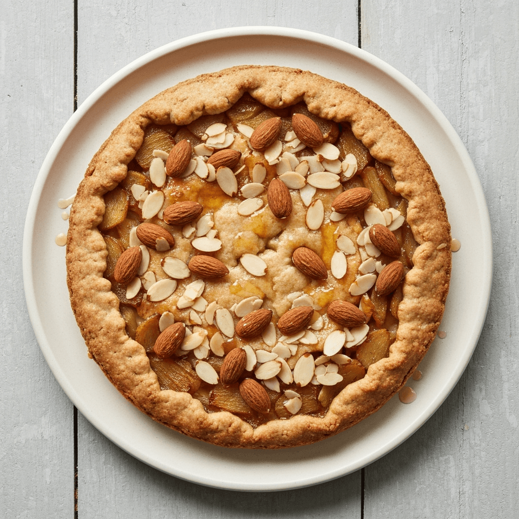 Jersey Apple and Almond Crostata with Honey-Lemon Drizzle
