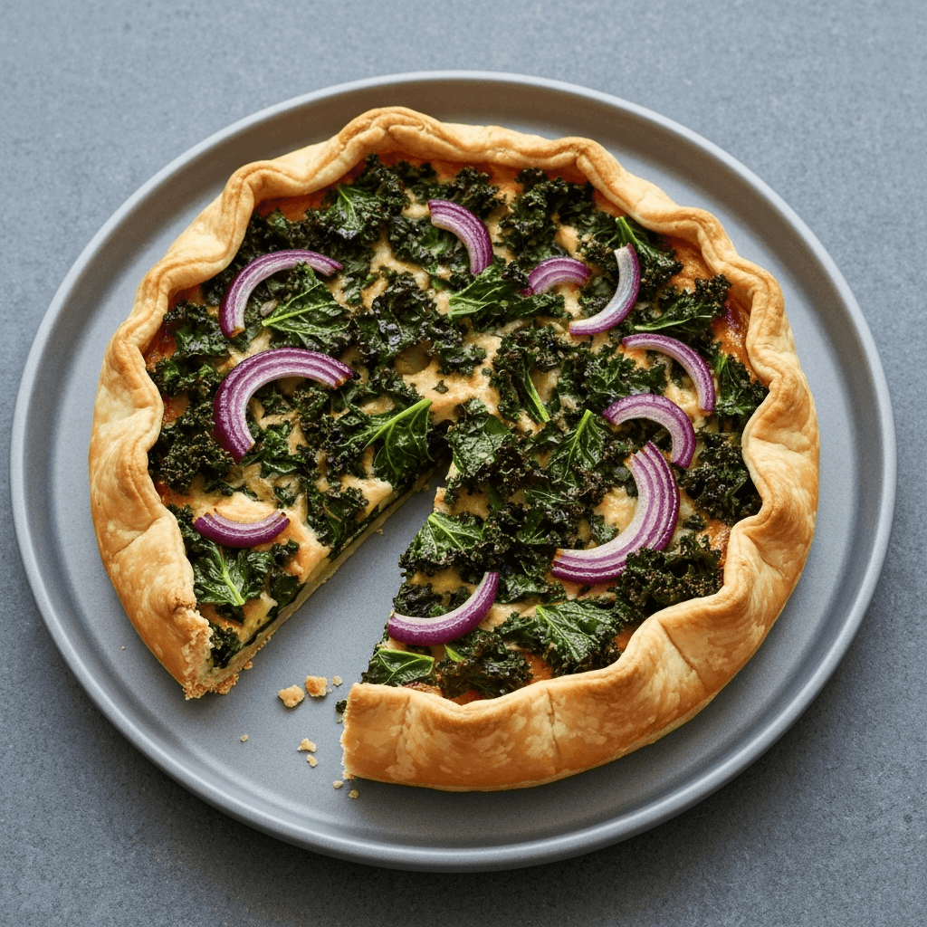 Caramelized Onion and Kale Tart