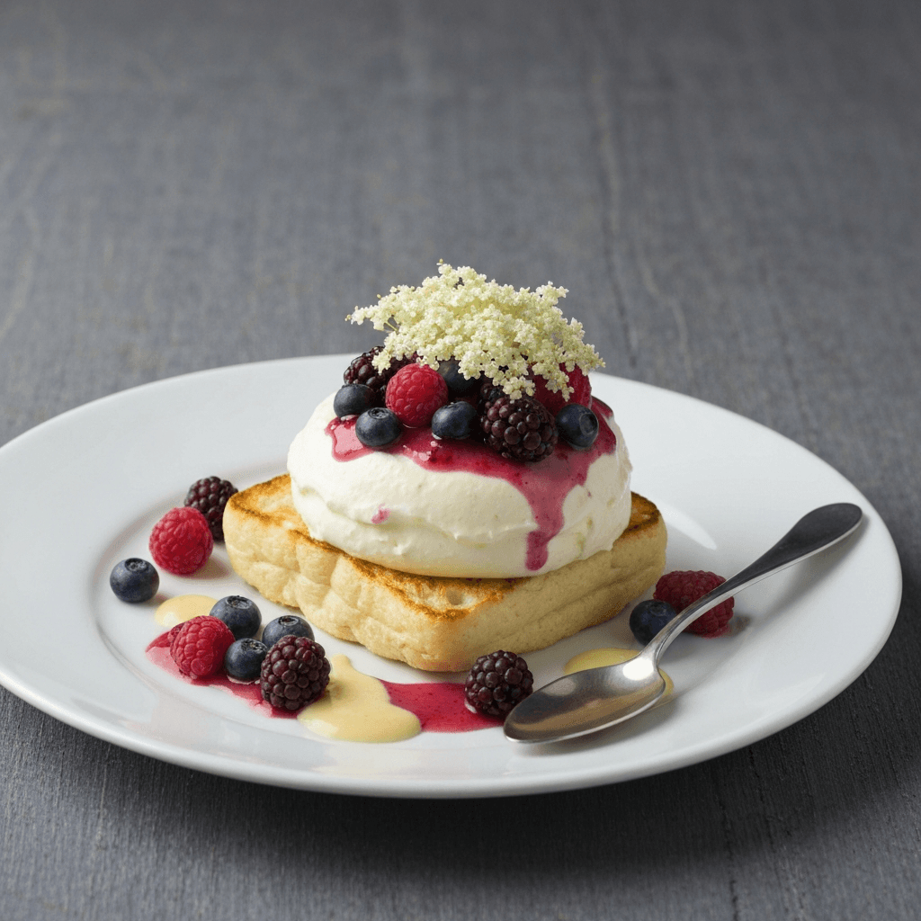Eton Mess with Berries and Elderflower Cream
