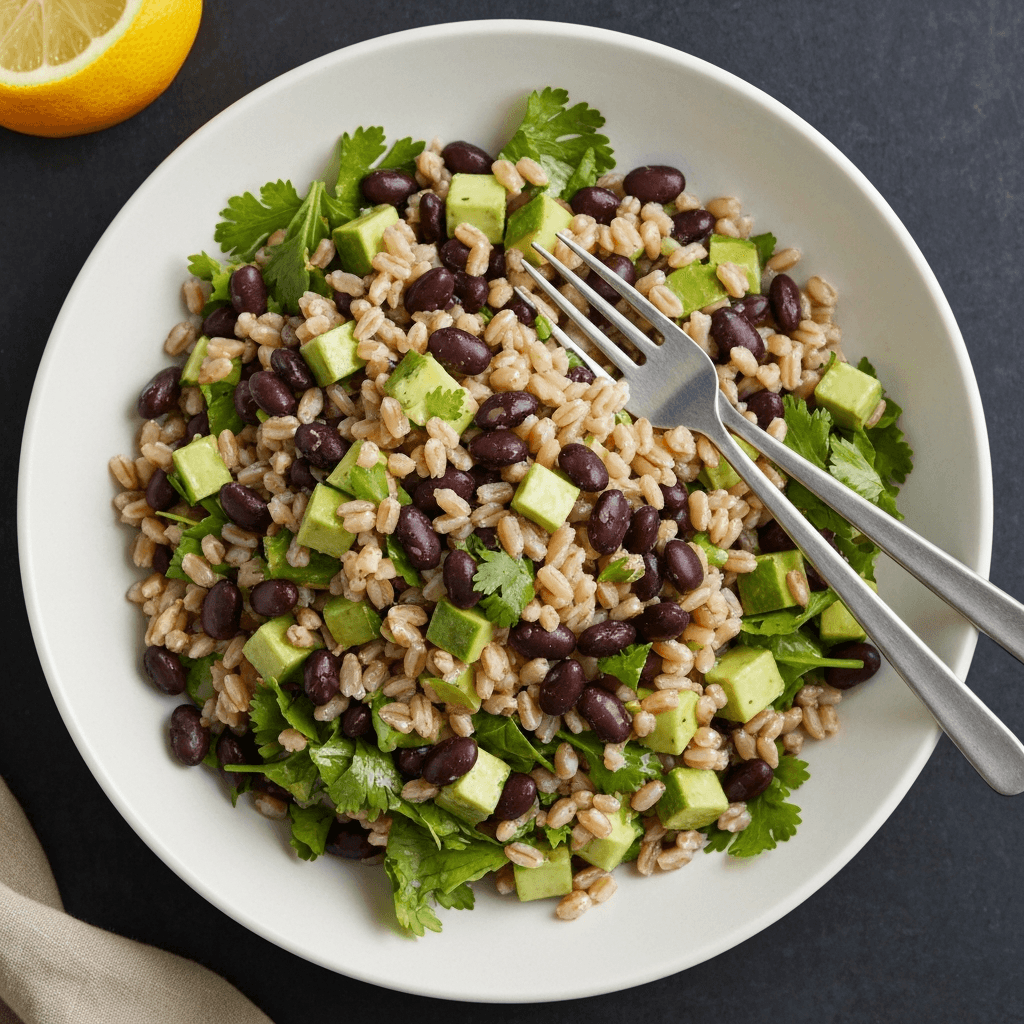 Brazilian Black Bean and Farro Salad with Citrus Dressing