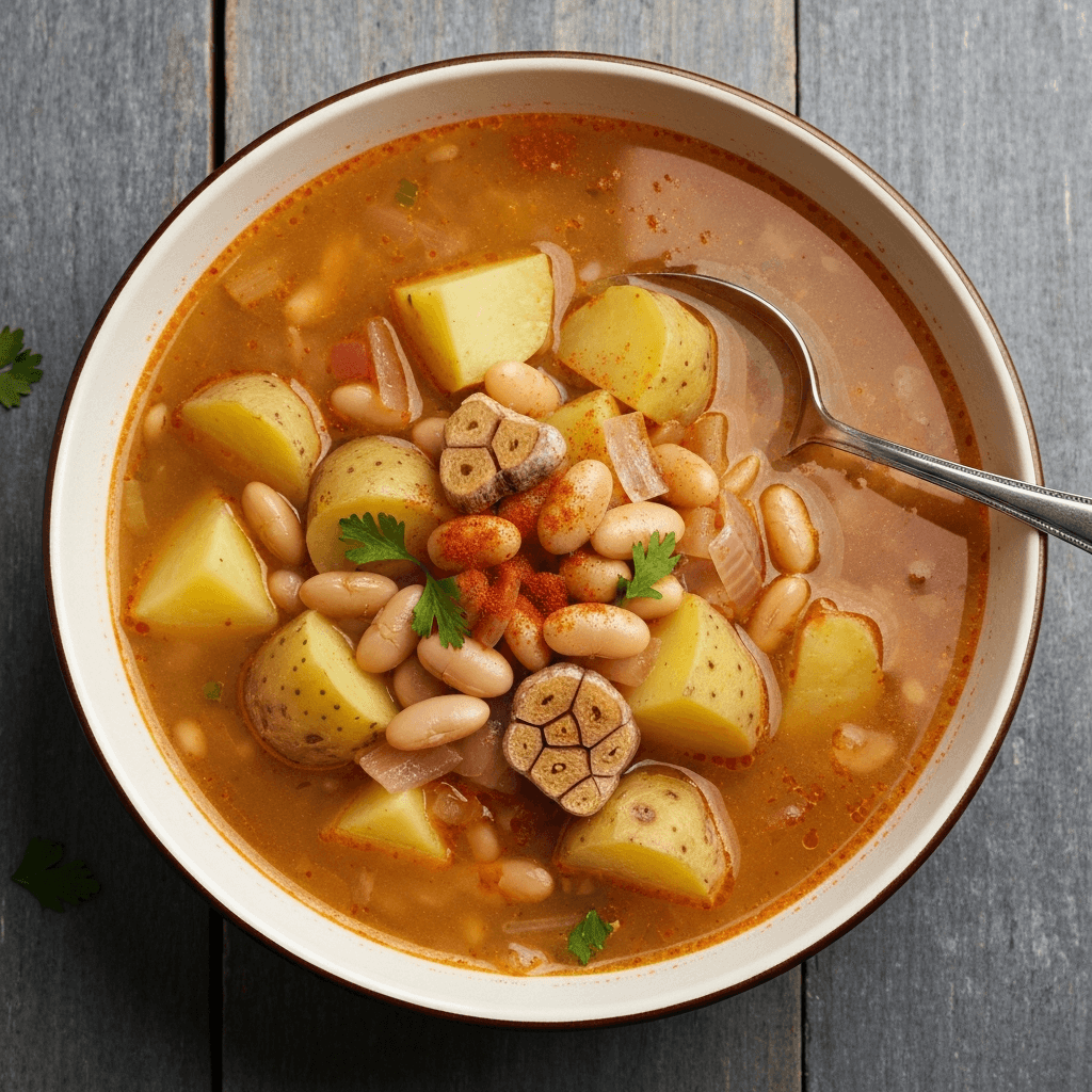 Peruvian Potato and White Bean Soup with Smoked Paprika