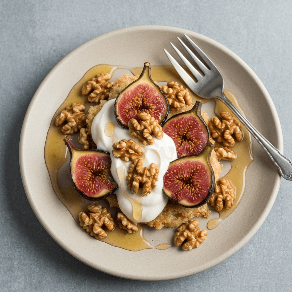 Honey-Drizzled Baked Figs with Walnuts and Greek Yogurt