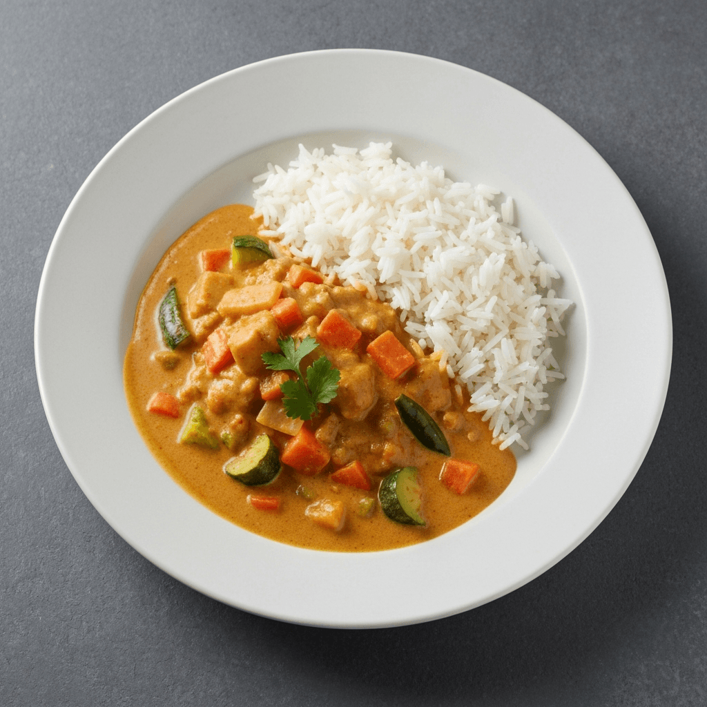 Bobotie and Coconut Milk Curry with Basmati Rice