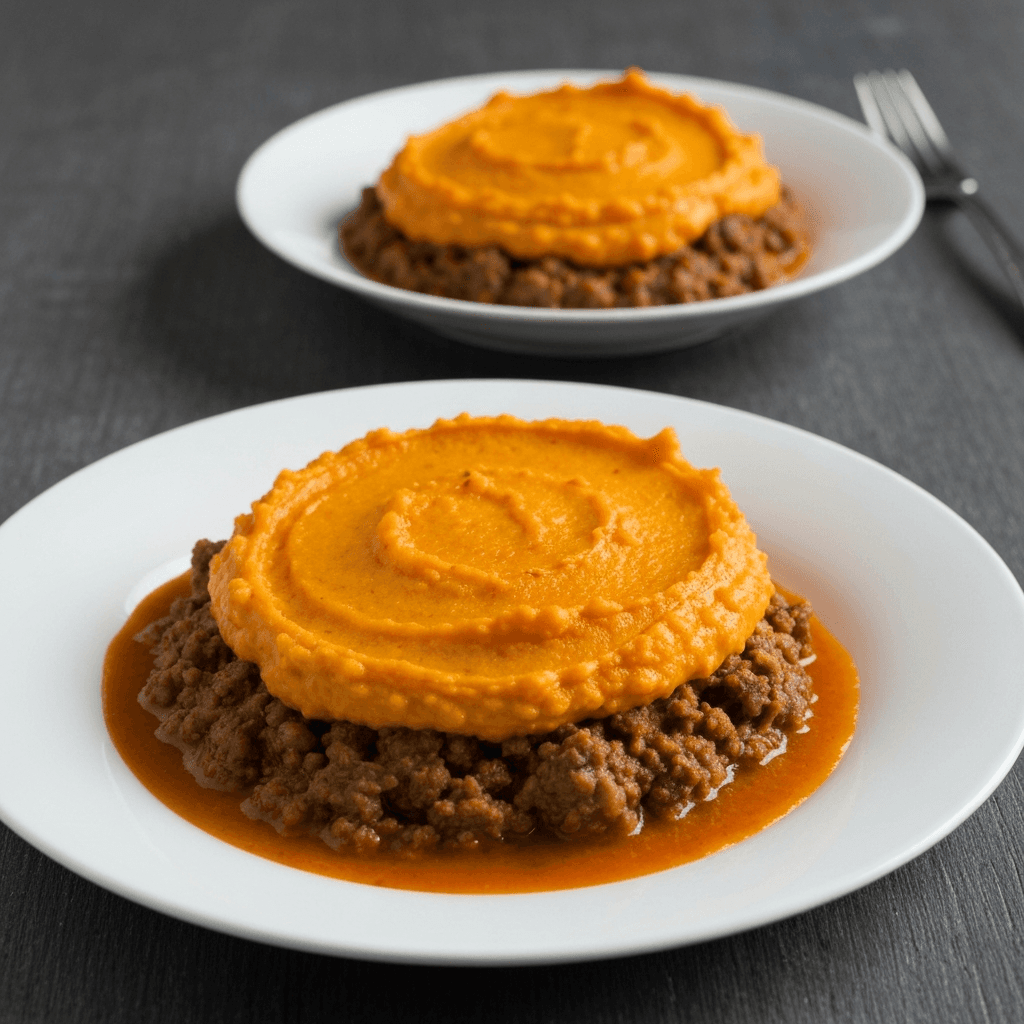 Bobotie Shepherd's Pie with Sweet Potato Topping