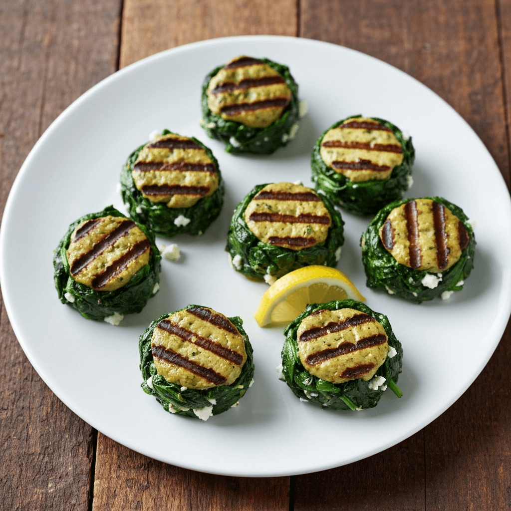 Grilled Spinach and Feta Bites