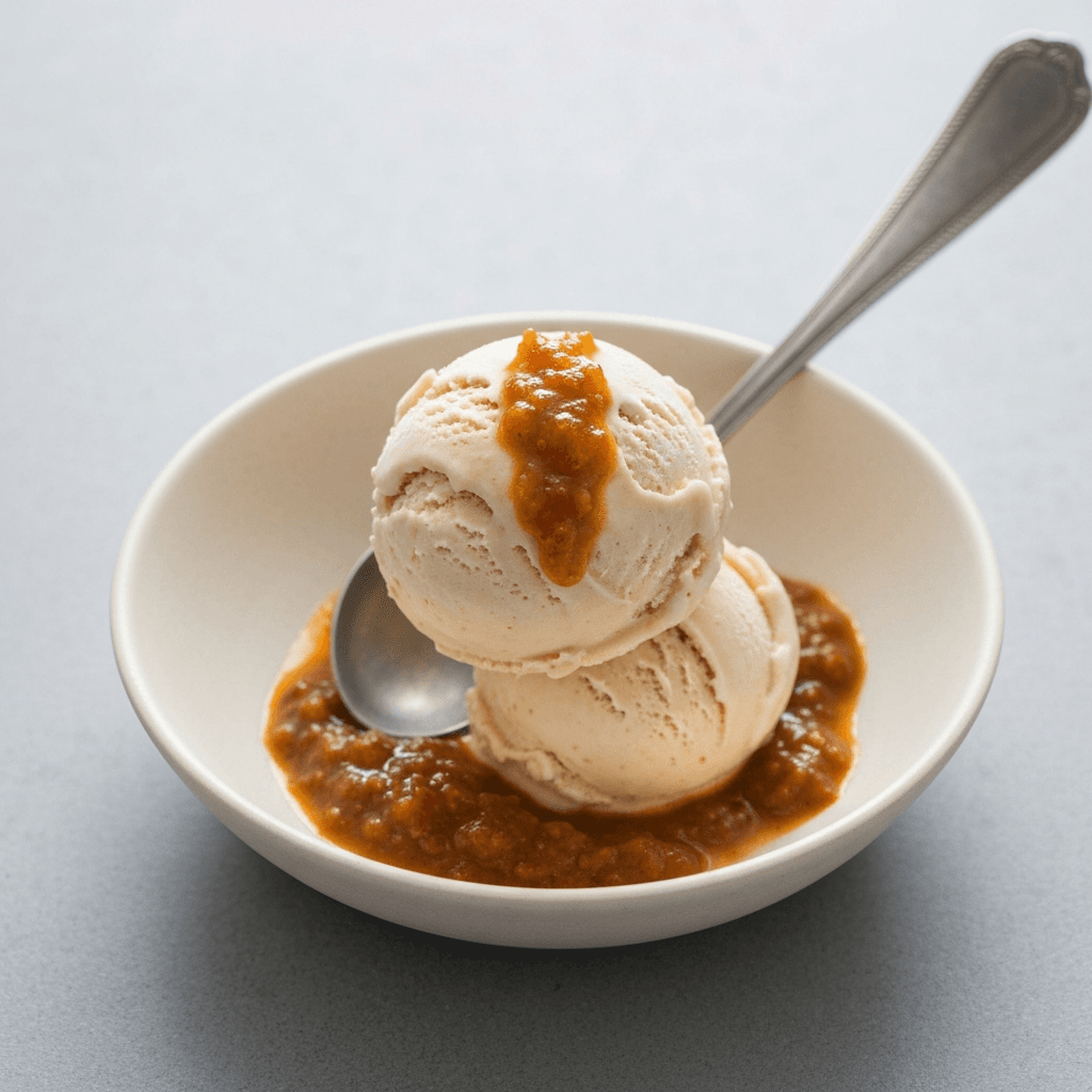 Bobotie Ice Cream with Candied Ginger