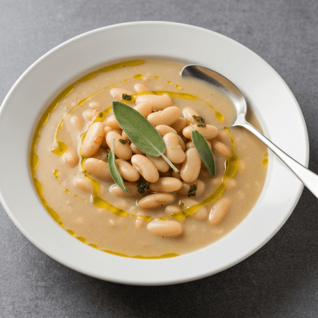 Tuscan White Bean Soup with Sage and Olive Oil