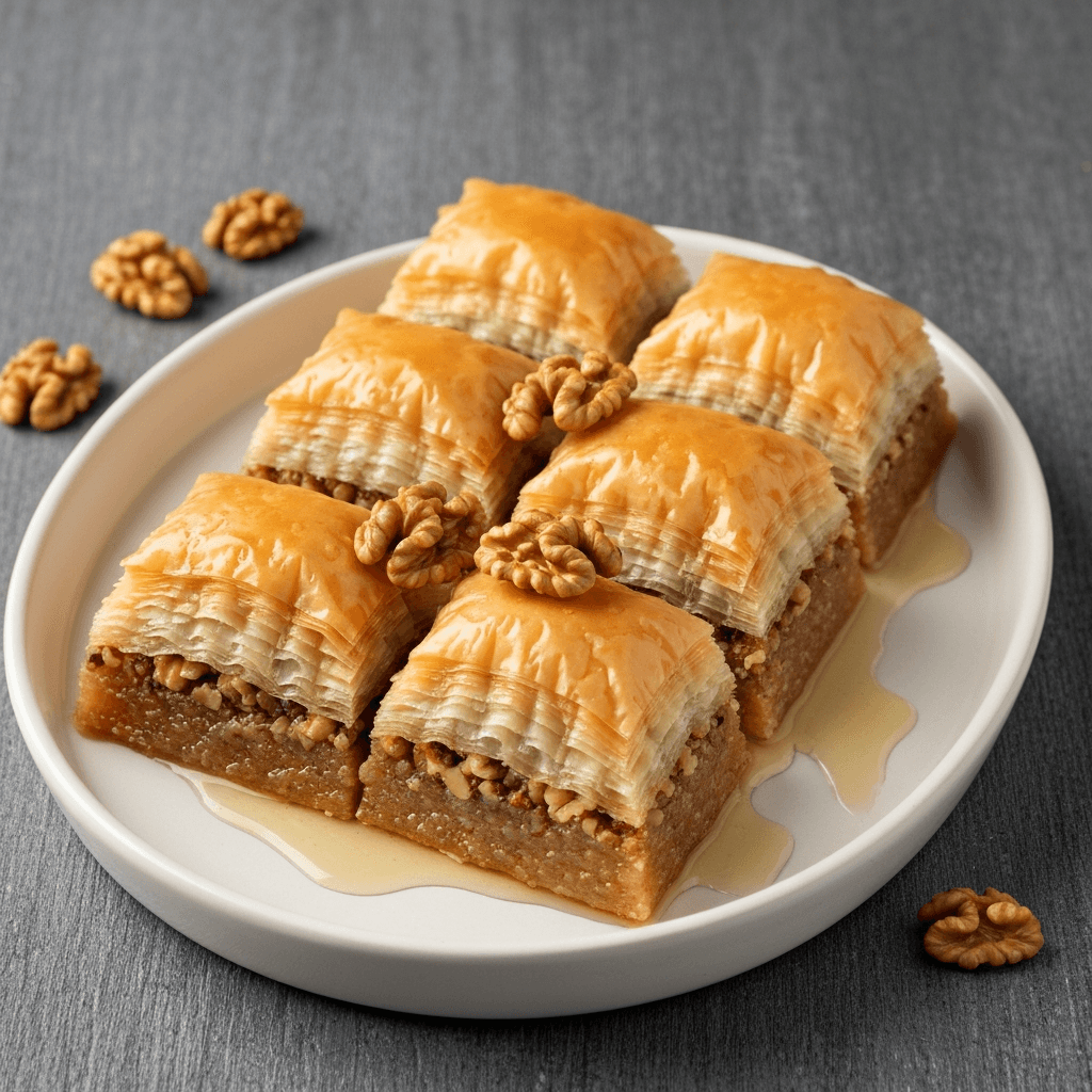 Baklava with Walnuts and Honey Syrup