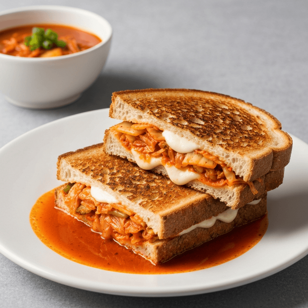 Kimchi Jjigae-Inspired Grilled Cheese Sandwich