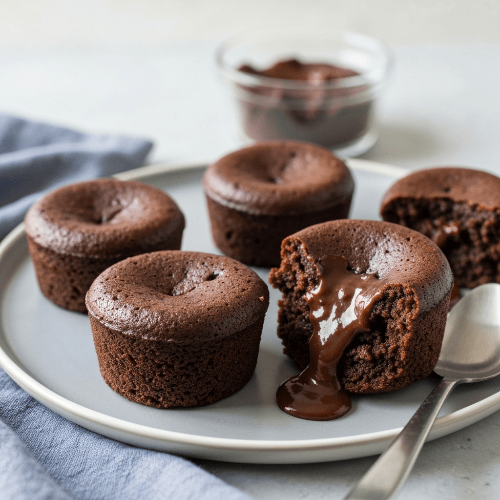 High-Protein Chocolate Peanut Butter Lava Cakes