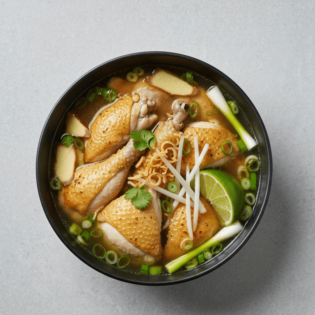 Chicken Pho with Ginger and Scallions