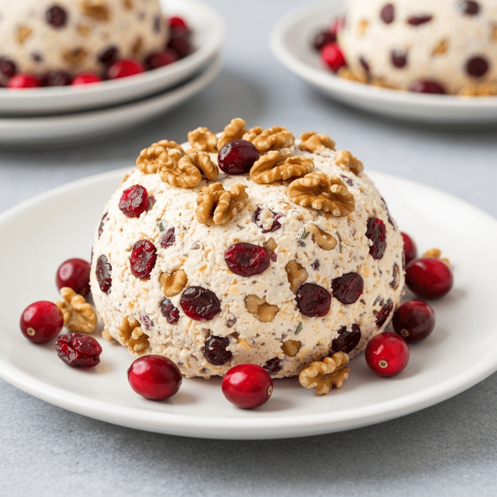 Canadian Cheddar Cheese Ball with Cranberries and Walnuts