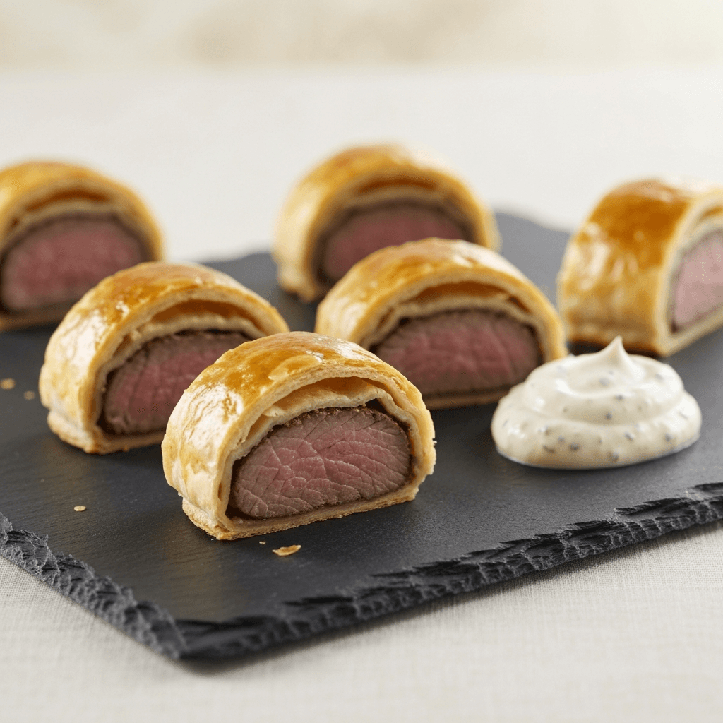 Beef Wellington Bites with Horseradish Cream
