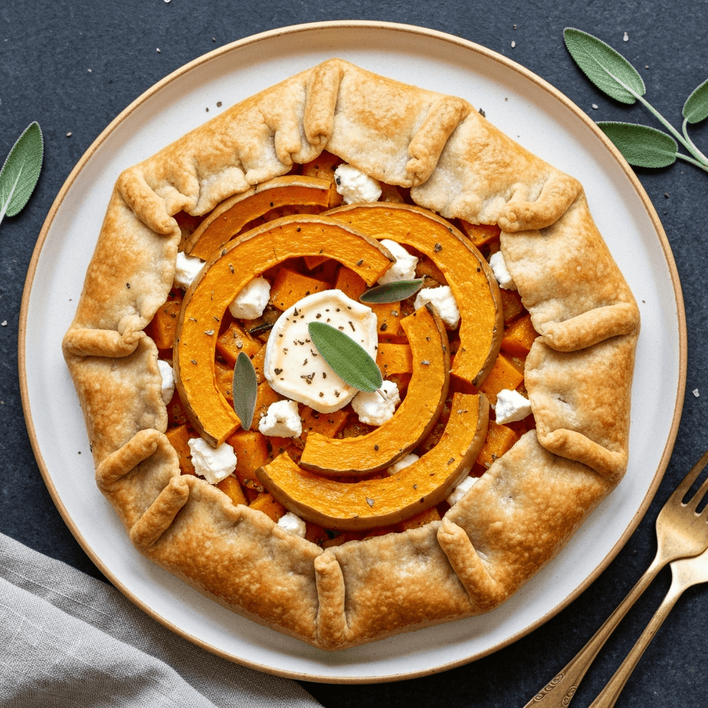 Butternut Squash and Goat Cheese Galette with Sage