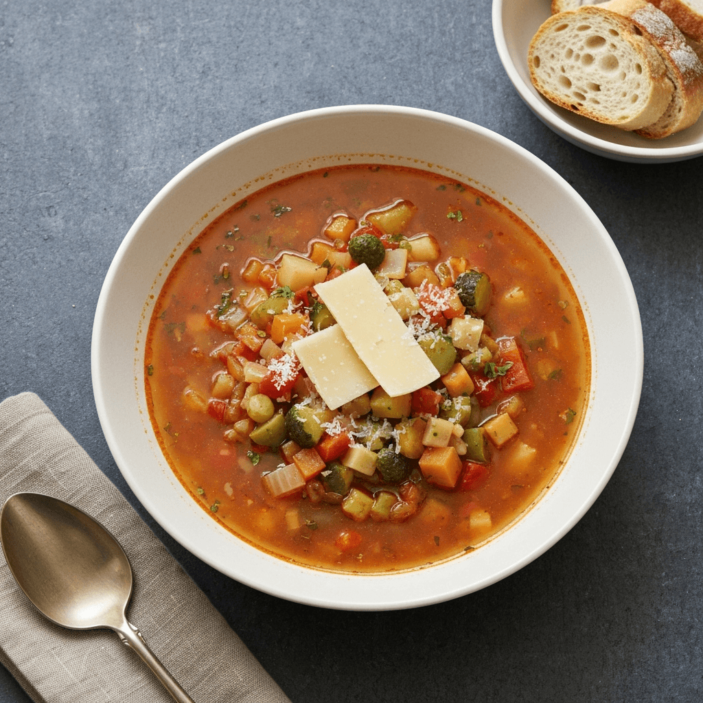 Winter Minestrone Soup with Parmesan Rind