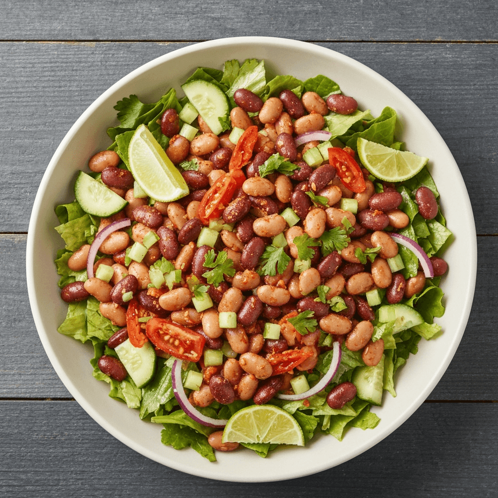 Three Bean Chili Salad with a Tangy Lime Vinaigrette