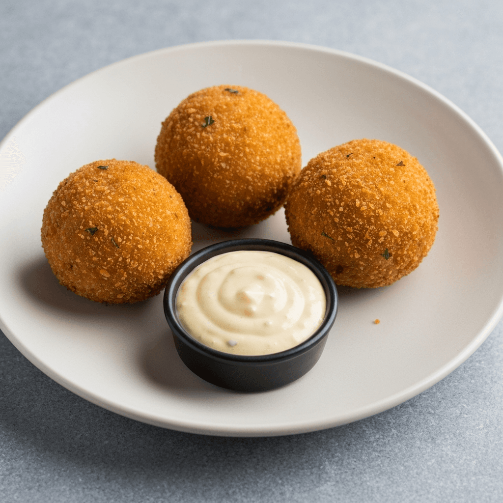 French Onion Soup Arancini with Gruyere Dip