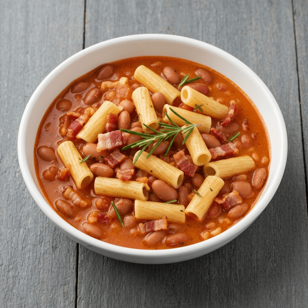 Pasta e Fagioli with Rosemary and Pancetta