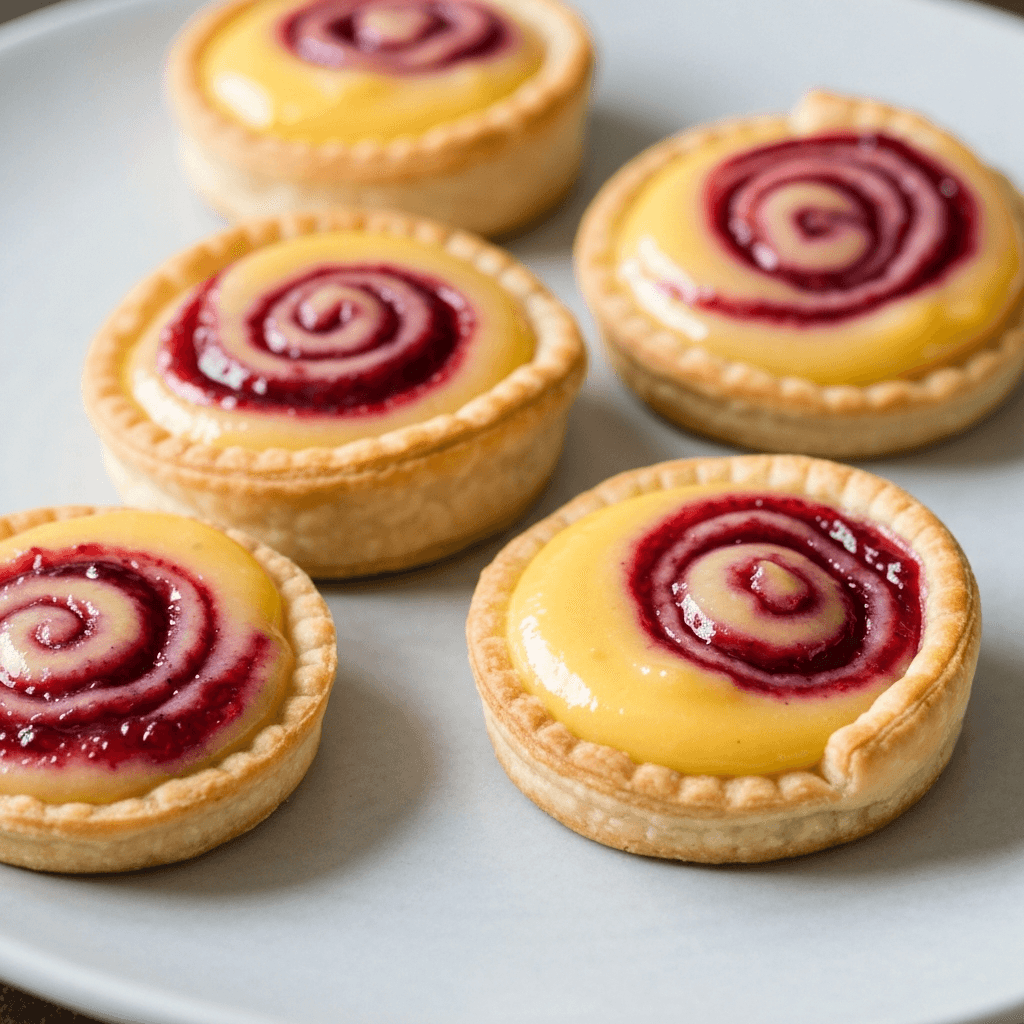 Lemon Curd Empanadas with Raspberry Swirl (Dessert)
