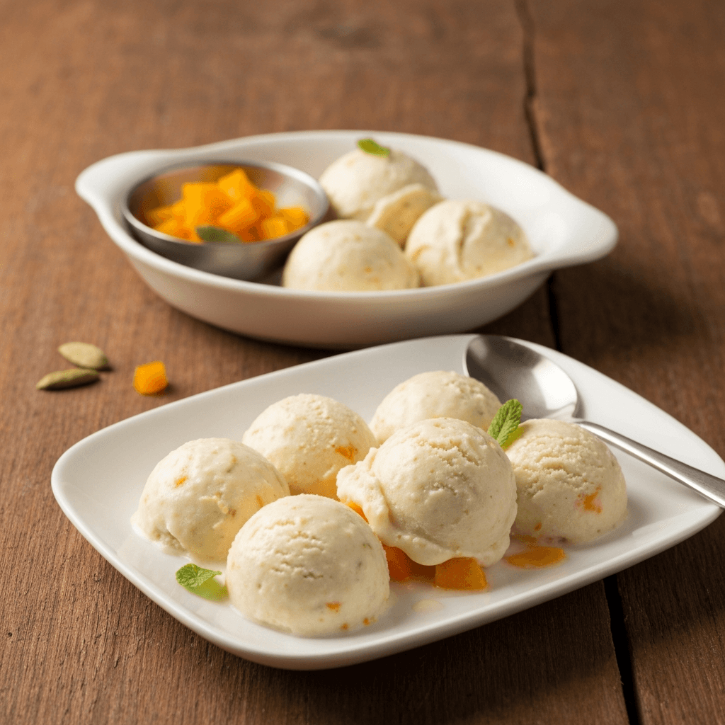 Cardamom and Saffron Infused Mango Kulfi