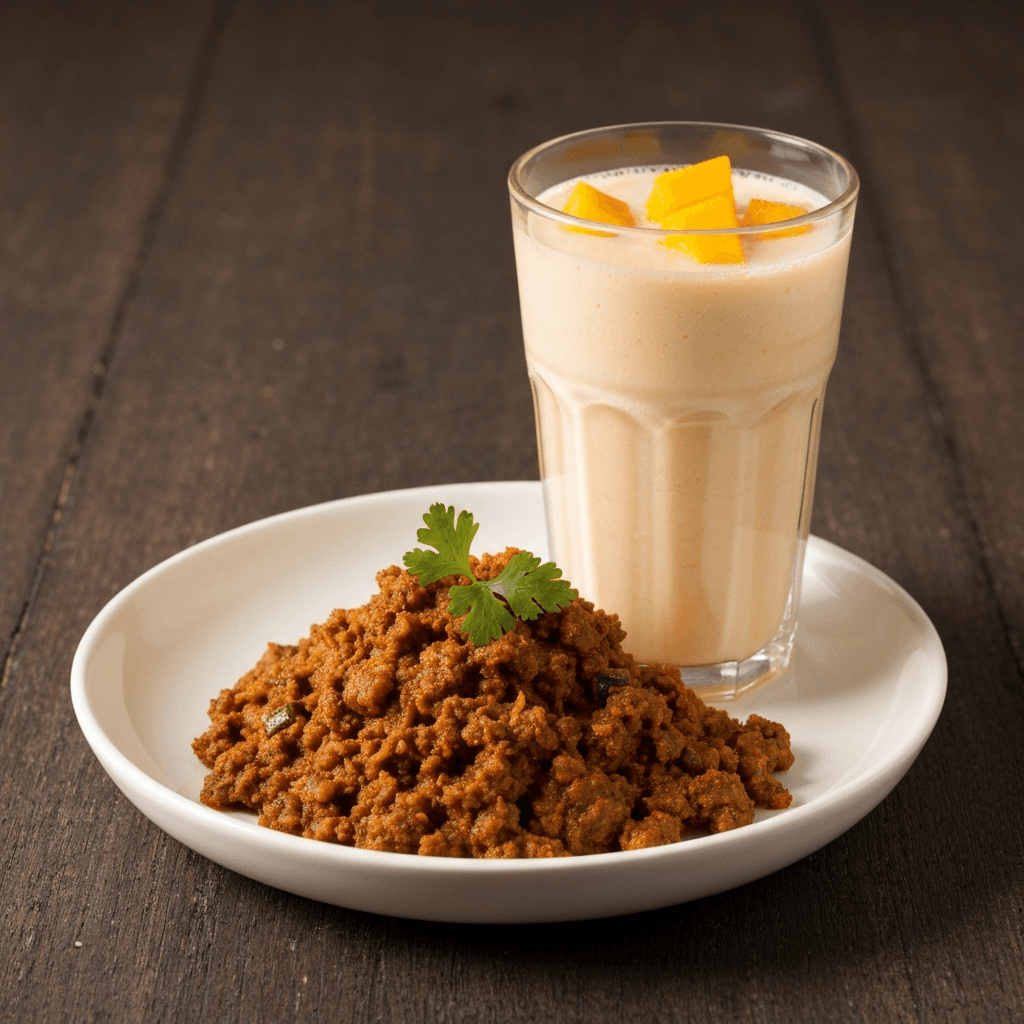 Bobotie and Mango Lassi