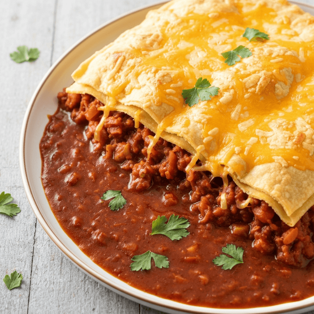 Chili Tamale Pie with Cheddar Crust
