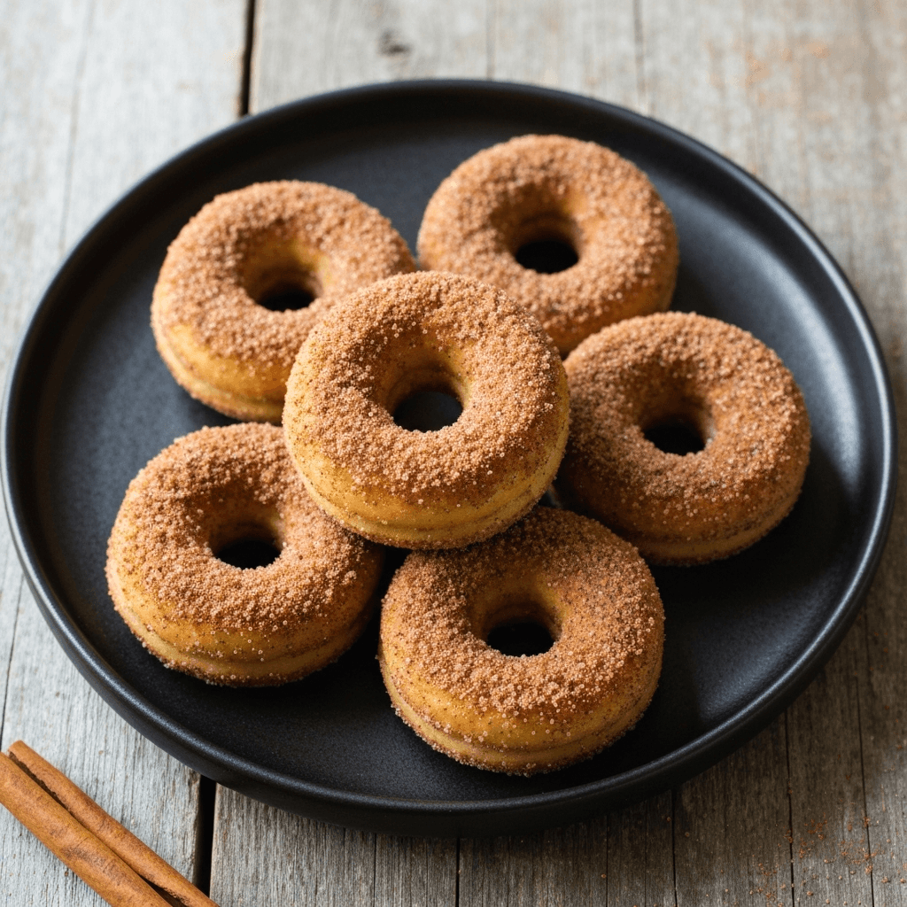 Sweet Potato and Black Sesame Doughnuts with Cinnamon-Sugar