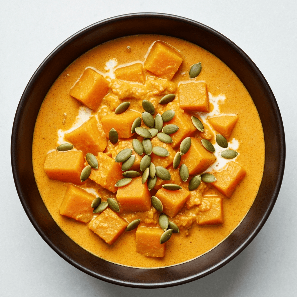 Butternut Squash and Coconut Curry with Toasted Pumpkin Seeds