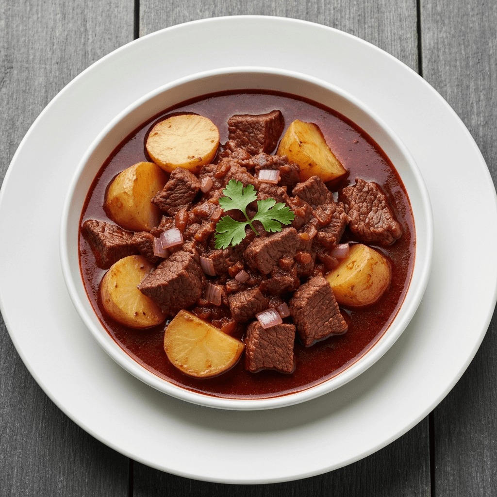 Peruvian Potato and Beef Stew with Red Wine