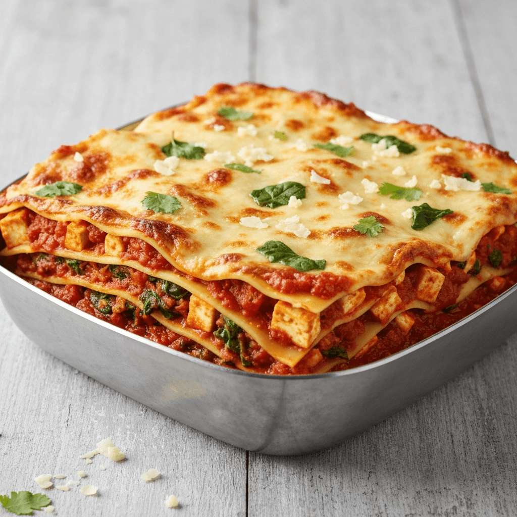 Saag Paneer Lasagna with Besan Béchamel