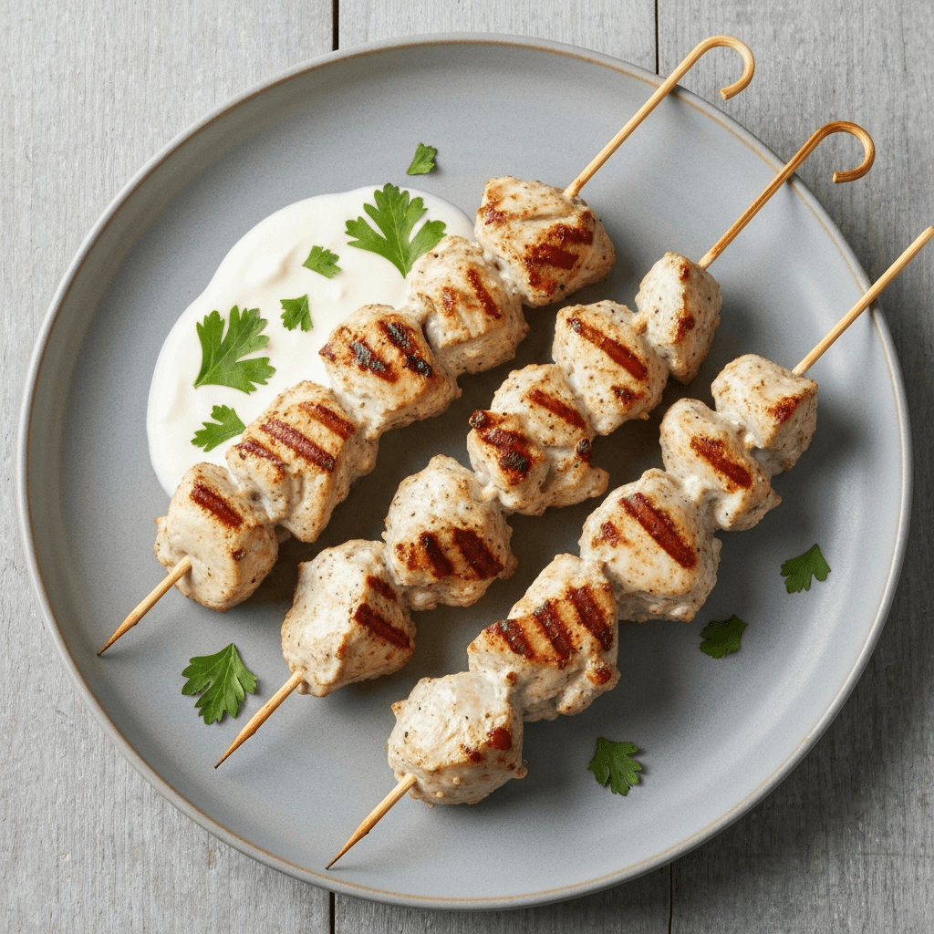 Chicken Tikka Skewers with Yogurt and Spices
