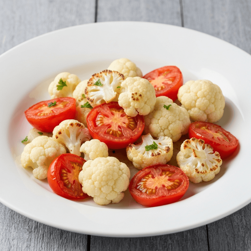 Roasted Tomato and Cauliflower with Herbs