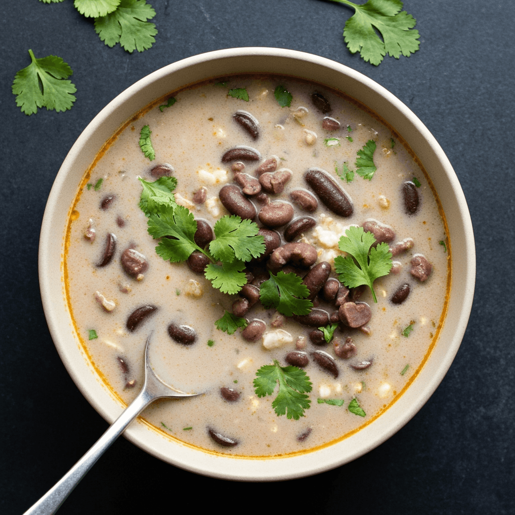 Spicy Feijoada Soup with Coconut Milk and Cilantro