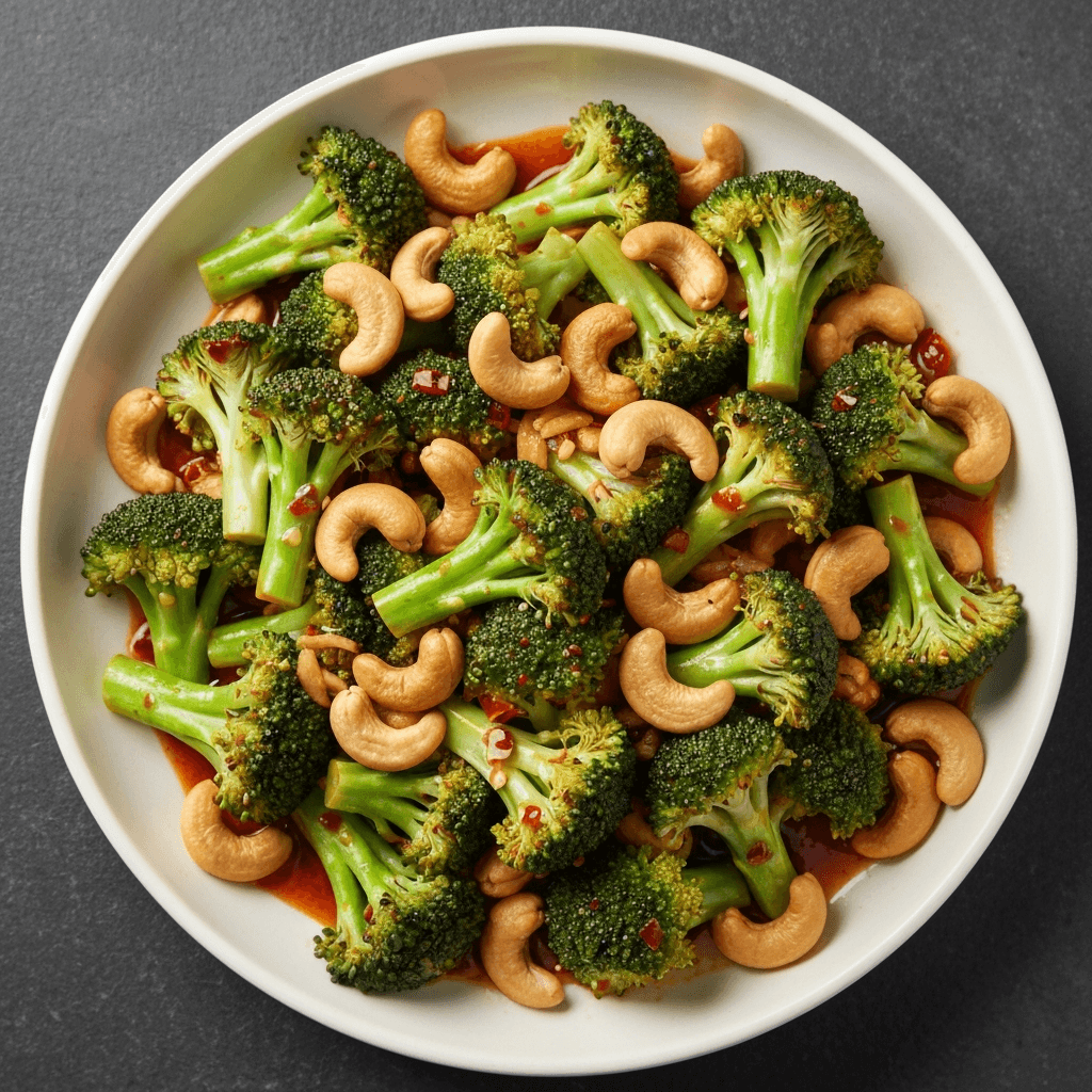 Sichuan Broccoli and Cashew Stir-Fry with Chili Garlic Sauce