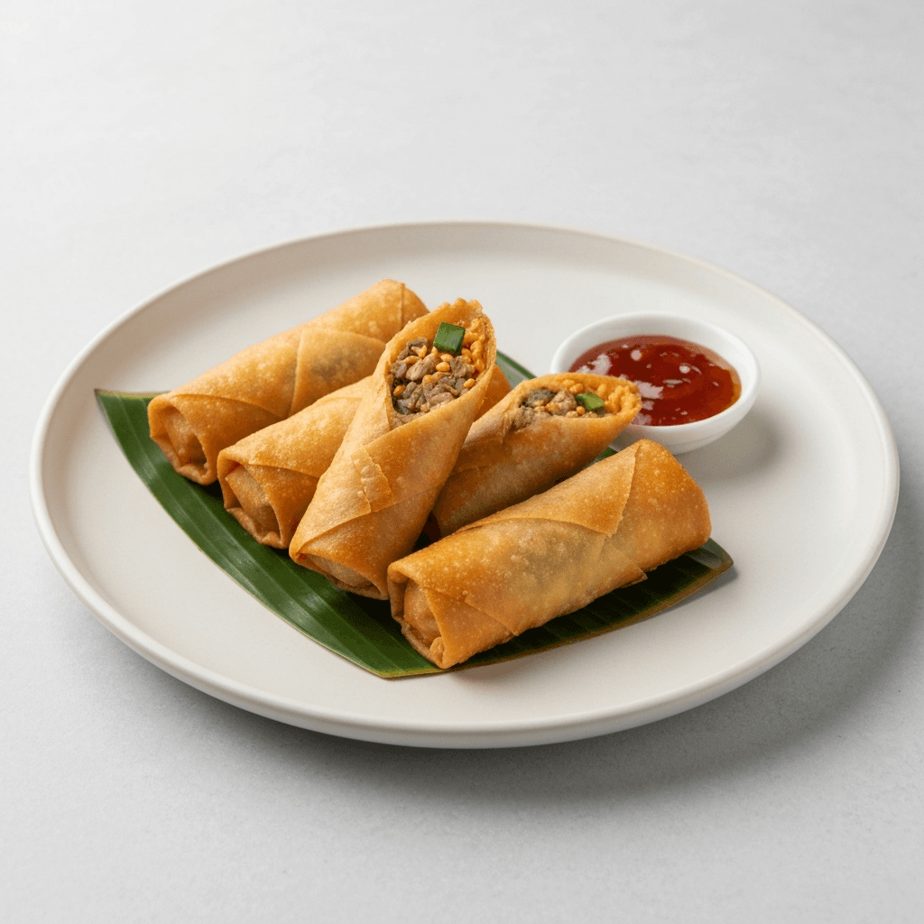 Laksa Spring Rolls with Mantou Dipping Sauce