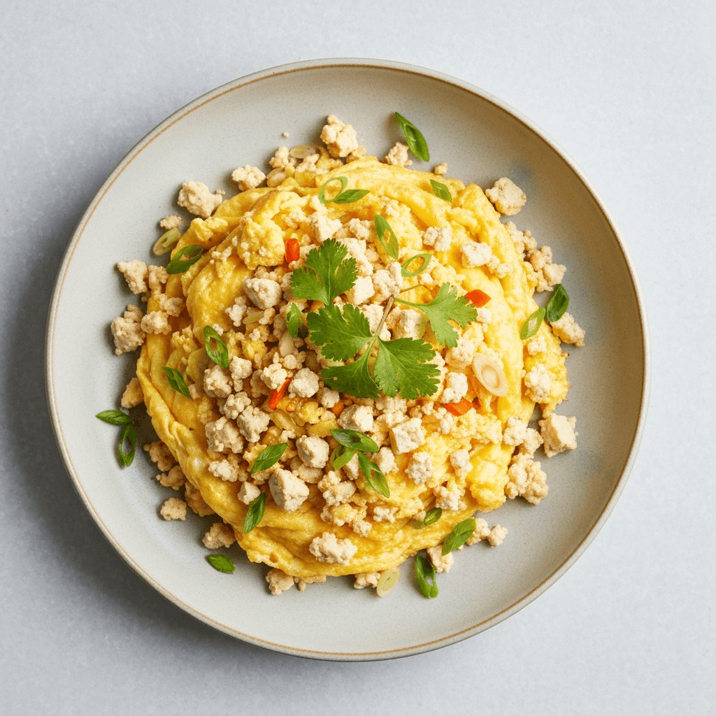 Vietnamese Inspired Scrambled Eggs with Tofu and Herbs