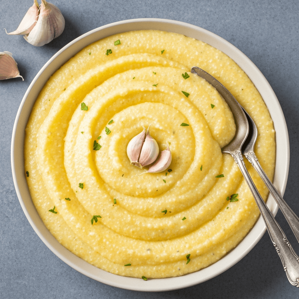 Creamy Garlic & Mascarpone Polenta