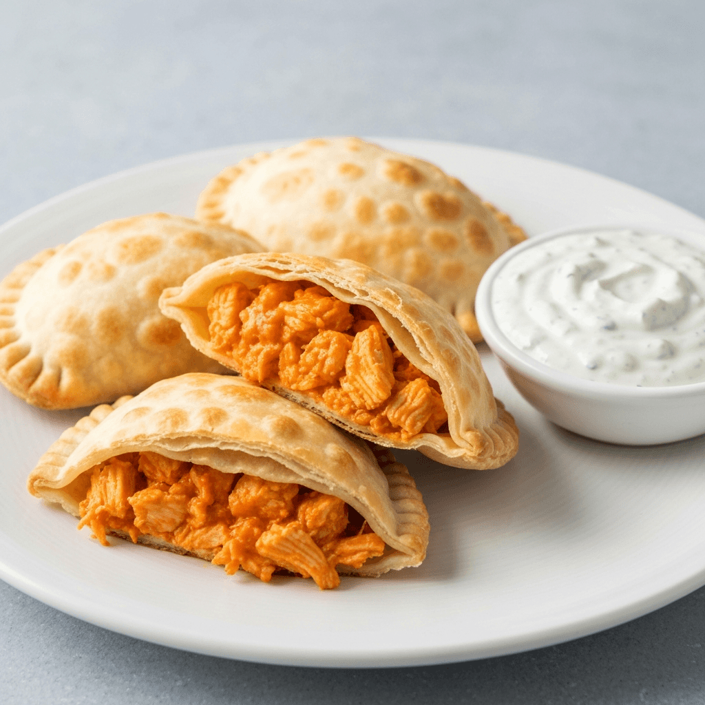 Buffalo Chicken Empanadas with Blue Cheese Dip