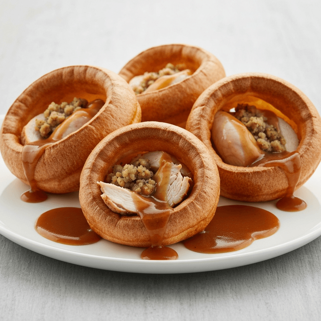 Yorkshire Pudding Wraps with Roast Chicken and Gravy