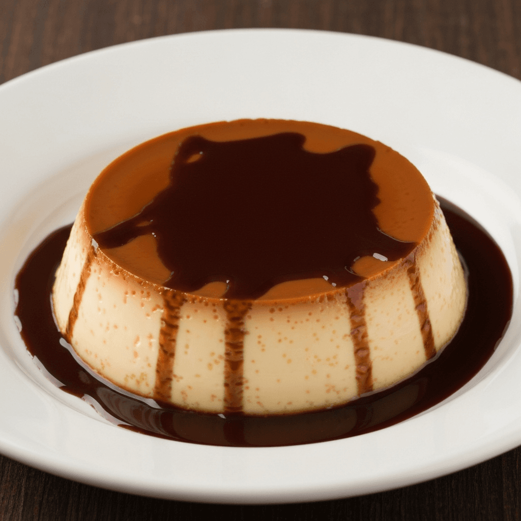 Spanish Coffee Flan with Chocolate Sauce