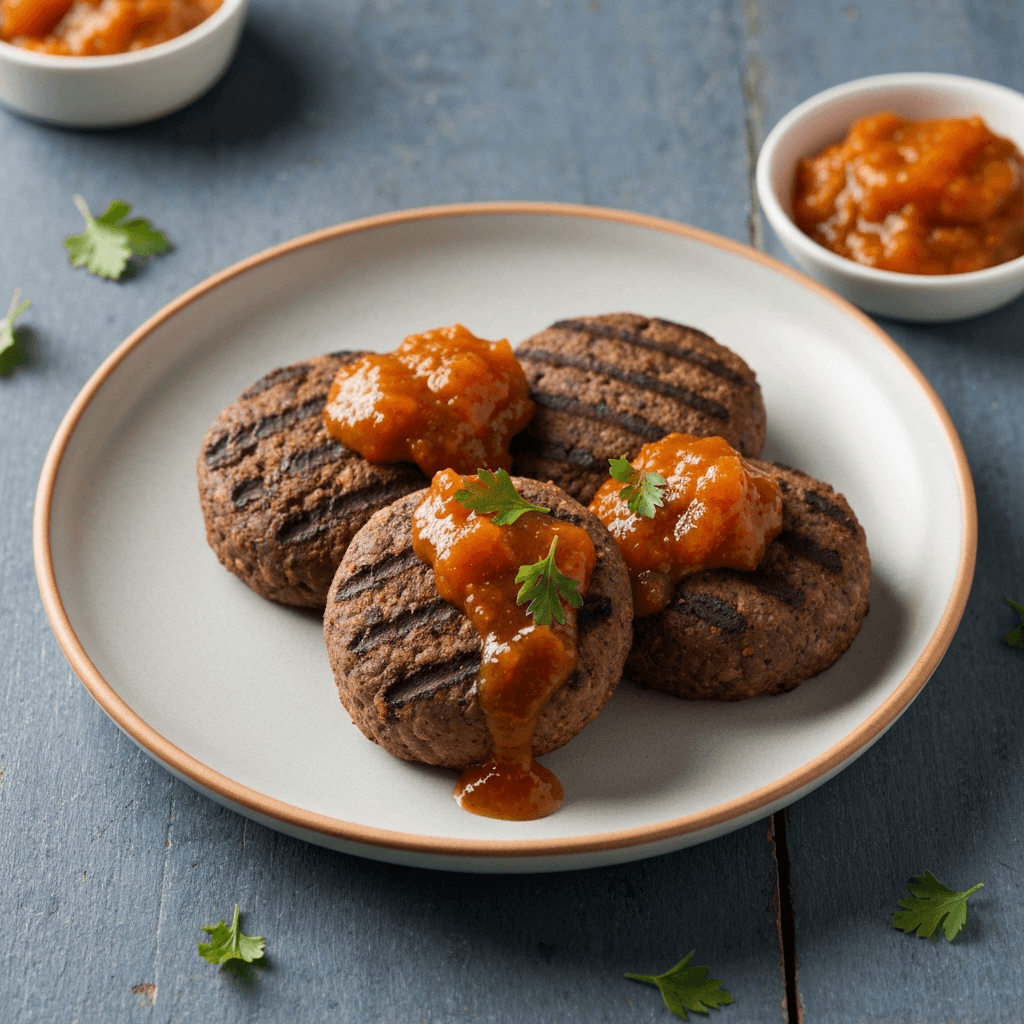 Moroccan Tagine-Inspired Black Bean Burgers with Apricot Chutney