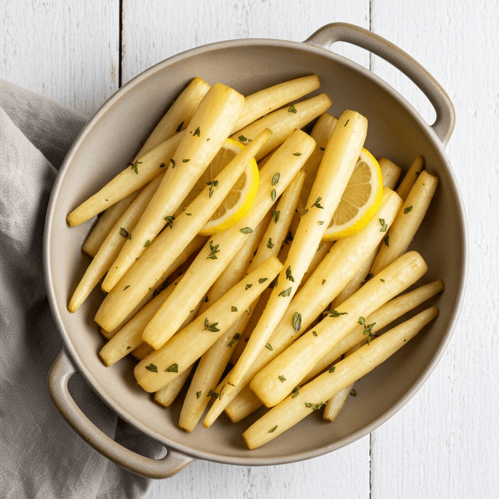 Lemon Herb Steamed Parsnips